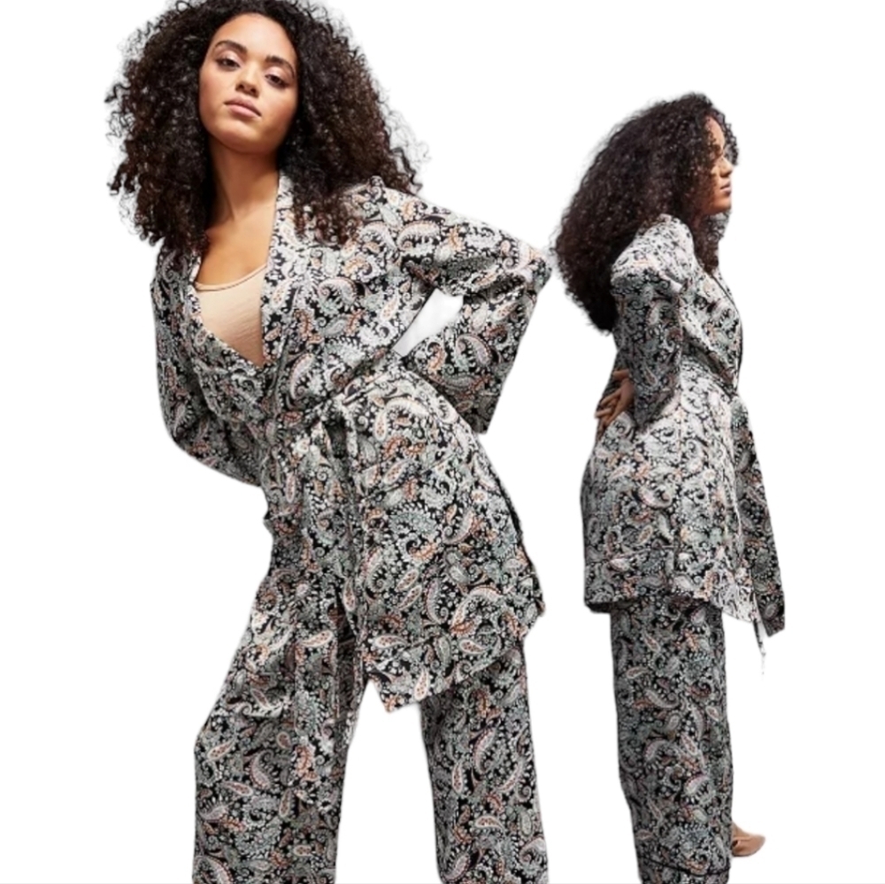 🎉🎉HOST PICK🎉Jeannie Mai X INC Paisley Pajama-Inspo Jacket, for Macy's, Sz XXL